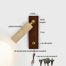 Helnys Stone Wood LED Wall Sconce, Rotatable Up Down Interior Stair Light