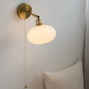 Helnys LED Wall Sconce White Glass Rotate Pull Chain Switch Stair Light