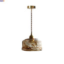 Helnys Vintage Industrial Amber Glass LED Pendant Light Fixture