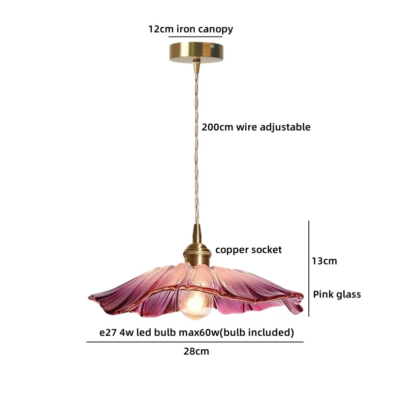 Helnys Crystal Glass LED Pendant Lights - Japan Style Hanging Lamp Fixtures