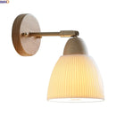 Helnys White Ceramic LED Wall Sconce Lamp Wooden Socket Stair Light Fixtures