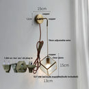 Helnys Clear Glass Wire LED Wall Lights Adjustable Bedside Lamp