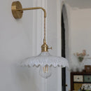 Helnys Amber Vintage LED Glass Wall Light Fixture with Pull Chain Switch