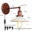 Helnys Retro White Glass LED Wall Light Sconce Vintage Bedroom Lamp Industrial Wall Lights Fixtures