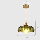Helnys Vintage Green Glass LED Pendant Lights - Loft Style Industrial Hanging Lamp