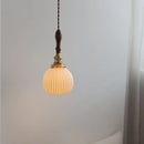 Helnys Ceramic Wood LED Pendant Lights for Restaurant Bedroom Chandelier