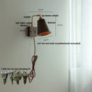 Helnys Copper LED Wall Light Fixture with Pull Chain Switch Rotatable Sconce Luminarie