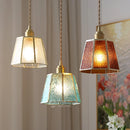 Helnys Glass Copper LED Pendant Lights for Kitchen Bedroom Living Room Loft