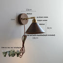 Helnys Nordic Copper Socket LED Wall Sconce with Pull Chain Switch