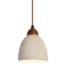 Helnys Circular LED Pendant Light Micro Cement Wood Vintage Hanging Lamp