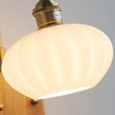 Helnys LED Wall Light Mirror Contemporary Home Decor Ceramic Glass Wood Lamp