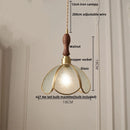 Helnys Glass Pendant Lamp Flower Pink Adjustable LED Hanging Lights