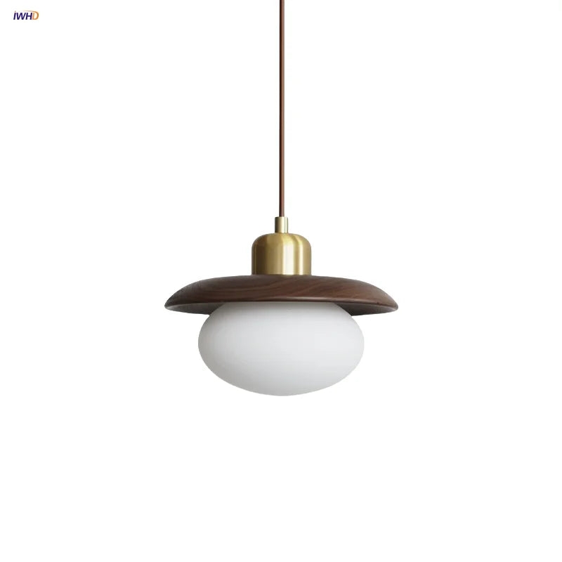 Helnys White Glass LED Pendant Lamp - Nordic Modern Living Room Decor