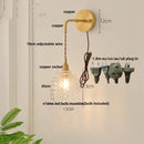 Helnys Flower Glass LED Wall Lamp Sconce Pull Chain Switch Nordic Modern Glass Mirror Light