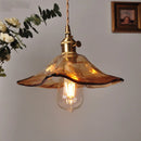 Helnys Amber Glass Pendant Light with Copper Knob Switch - Vintage Loft LED Fixture