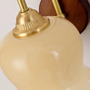 Helnys Gold Brass Resin LED Wall Light Fixture Wood Base Stair Decor Art Lamp