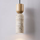 Helnys Yellow Travertine LED Pendant Light - Nordic Modern Wood Hanging Lamp