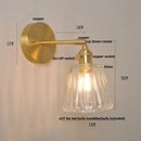 Helnys Nordic LED Wall Light Glass Up Down Rotate Copper Bedside Lamp