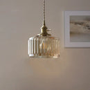 Helnys Amber Glass LED Hanging Lamp Adjustable Nordic Stair Pendant Light