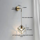 Helnys Vintage Glass LED Wall Lights Up Down Brass Arm Bedside Lamp
