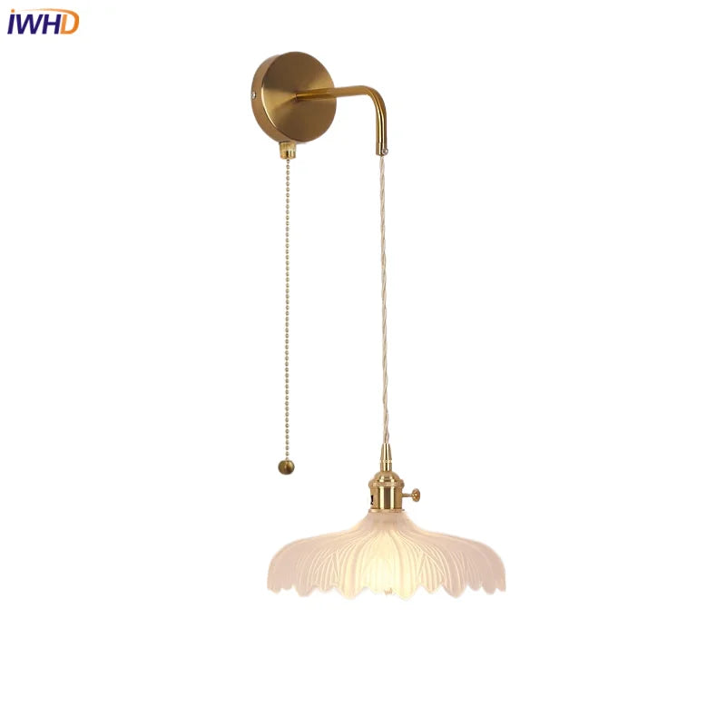 Helnys Adjustable LED Wall Lights Glass Bedside Lamp Modern Stair Light Fixtures