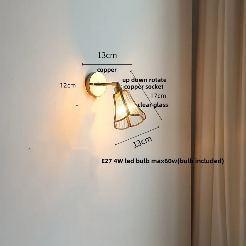 Helnys Gray Glass LED Wall Lights Modern Nordic Design
