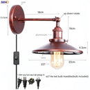 Helnys Rustic LED Wall Sconce Industrial Luminaire for Bedroom Bathroom Mirror