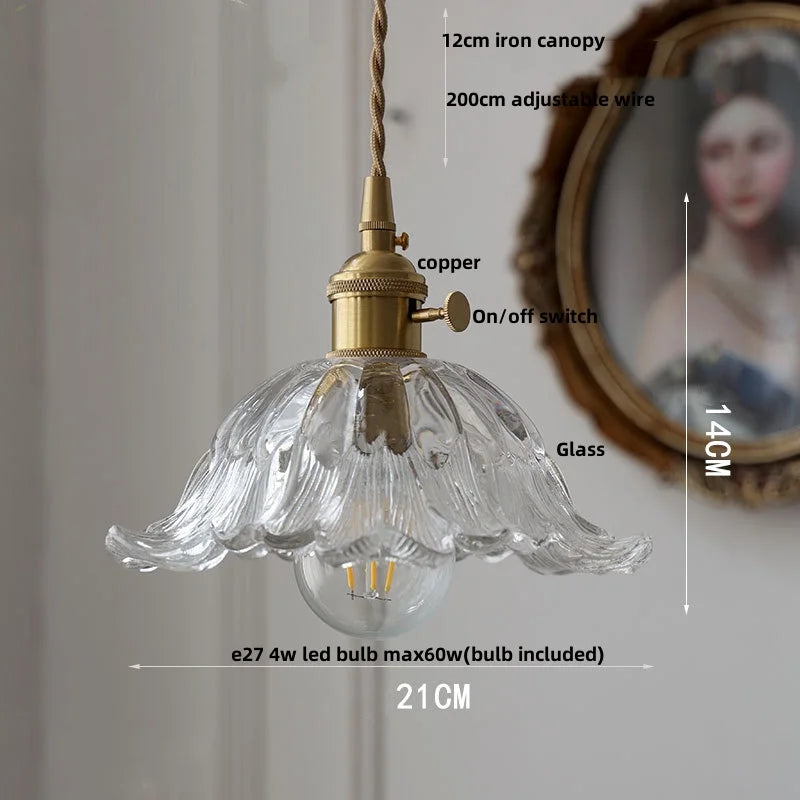 Helnys Nordic Glass LED Pendant Light for Study Porch Dining Room Home Decor