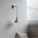 Helnys Nordic LED Wall Light Pull Chain Switch Adjustable Sconce White Ceramic