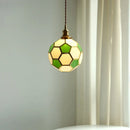 Helnys Football Glass Shade LED Pendant Chandelier for Children's Bedroom
