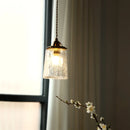 Helnys Clear Glass LED Pendant Light Modern Brass Hanging Lamp