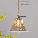 Helnys Amber Glass Pendant Light - Nordic Modern LED Fixture with Adjustable Wire