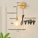 Helnys Flower Glass LED Wall Lamp Sconce Pull Chain Switch Nordic Modern Glass Mirror Light