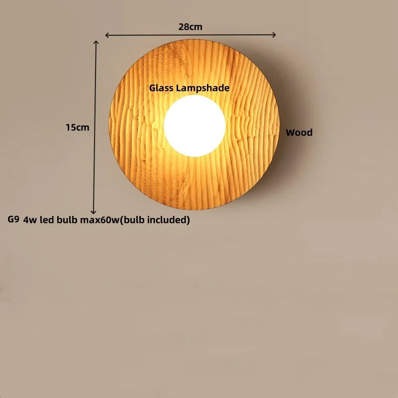 Helnys Wood LED Wall Sconce Modern Applique Da Pared Home Decor