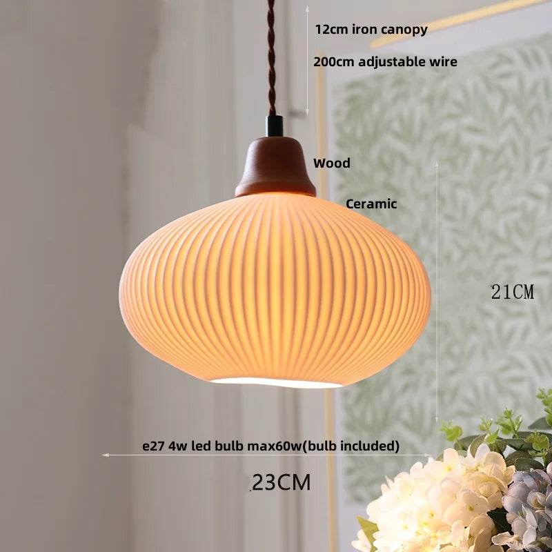 Helnys Ceramic Pendant Light for Home Decor & Dining Room- Modern Nordic Style