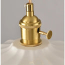 Helnys White Ceramic LED Pendant Lamp with Copper Knob Switch