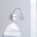Helnys Silver Hose LED Wall Lamp with White Glass Ball for Modern Bedroom