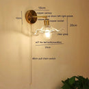 Helnys Green Glass Copper LED Wall Sconce with Pull Chain - Nordic Modern Wandlamp