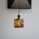 Helnys Glass LED Pendant Light Fixture with Walnut Wood and Copper Finish