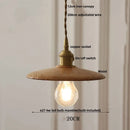 Helnys Glass & Walnut Wood Adjustable LED Pendant Lamp - Nordic Modern Hanging Light
