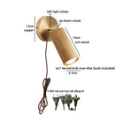 Helnys LED Wall Lights Walnut Ash Wood Gold Vintage Brass Living Room Bedroom Lamp