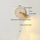 Helnys Stone Wood LED Wall Sconce Pull Chain Switch Mirror Light Fixtures