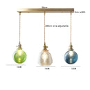 Helnys Wood LED Pendant Lamp Nordic Copper Glass Hanging Light