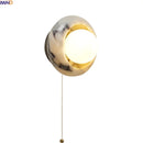 Helnys Modern LED Wall Lamp White Glass Ball Nordic Bedroom Stair Light