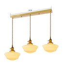 Helnys Modern Glass Copper Pendant Light for Bedroom & Living Room