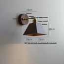 Helnys Clear Glass LED Wall Light with Pull Chain Switch and Walnut Wood Frame