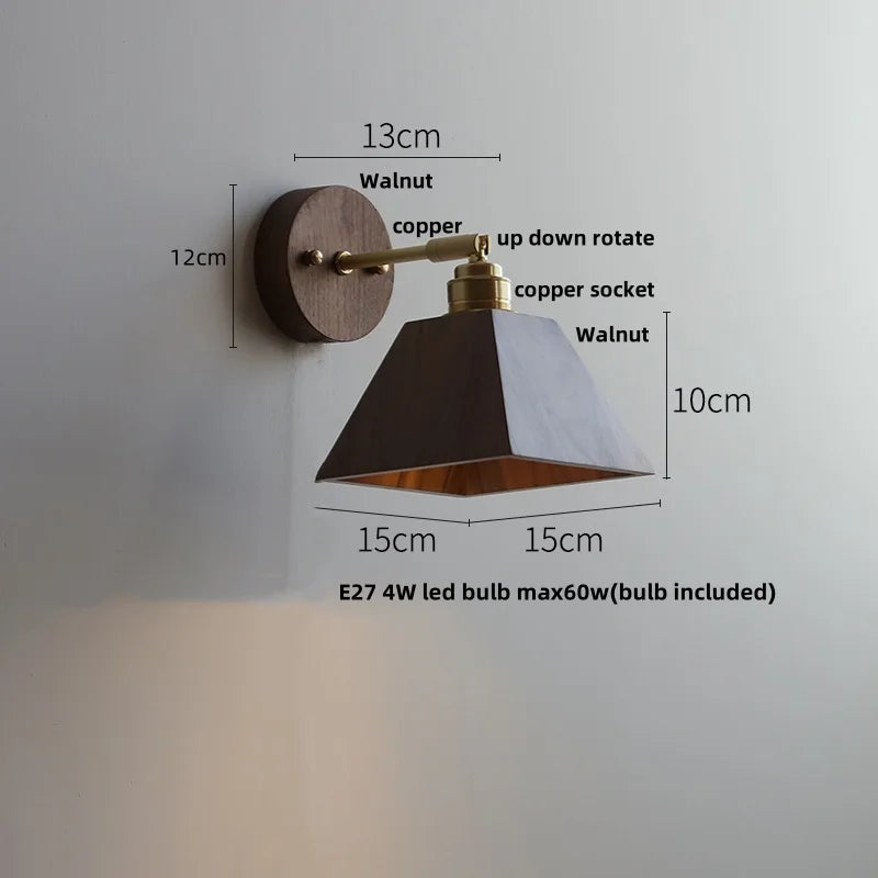 Helnys Nordic Copper Socket LED Wall Sconce with Pull Chain Switch