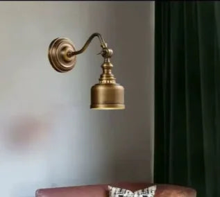 Helnys LED Pull Chain Wall Sconce White Ceramic Lampshade Copper Arm Elegant Modern Wall Lamp