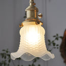 Helnys White Bud Glass LED Pendant Light - Modern Nordic Wire Adjustable Hang Lamp