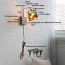 Helnys Square Glass LED Wall Lamp Gold Color Swing Arm Interior Lighting